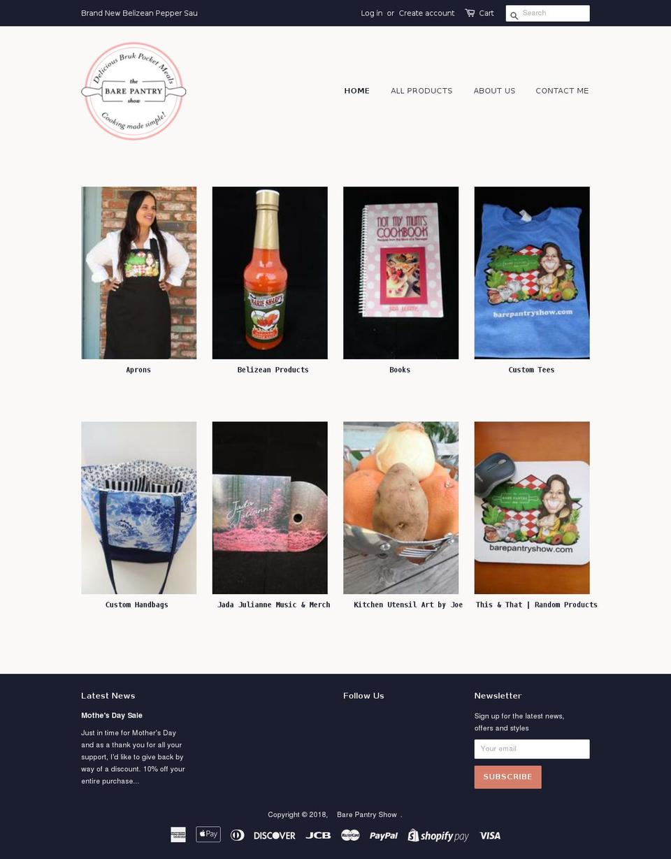 barepantryshow.com shopify website screenshot