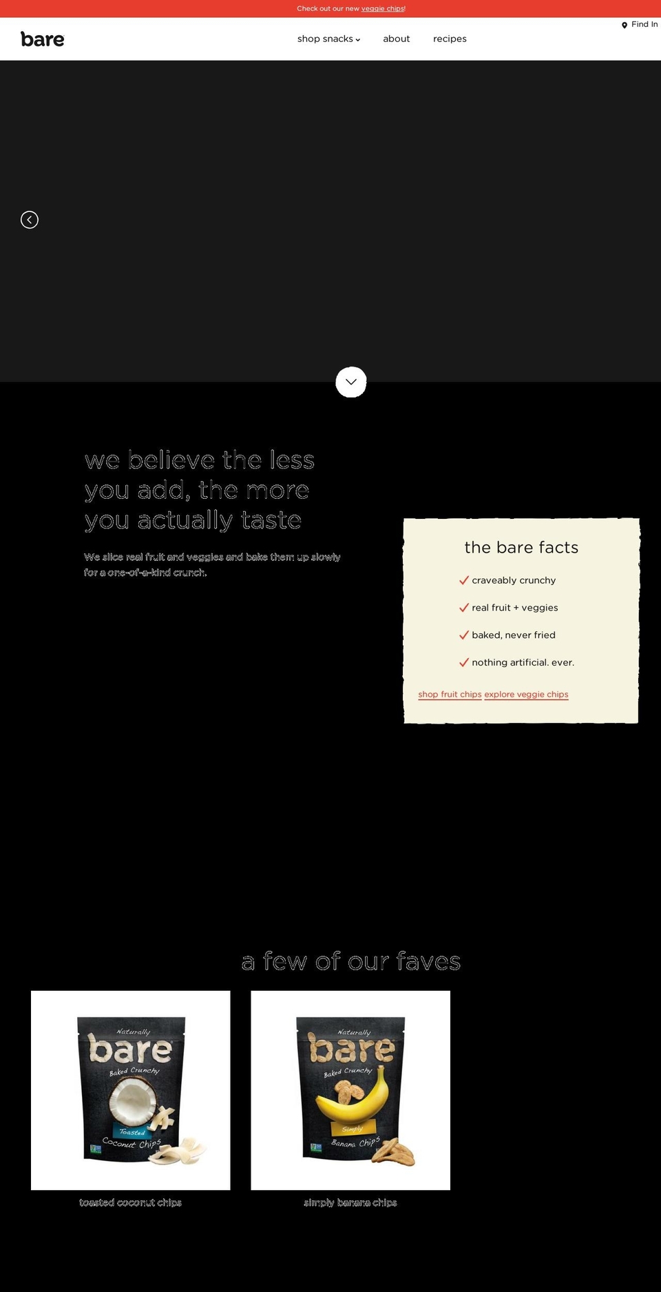 baresnacks.net shopify website screenshot