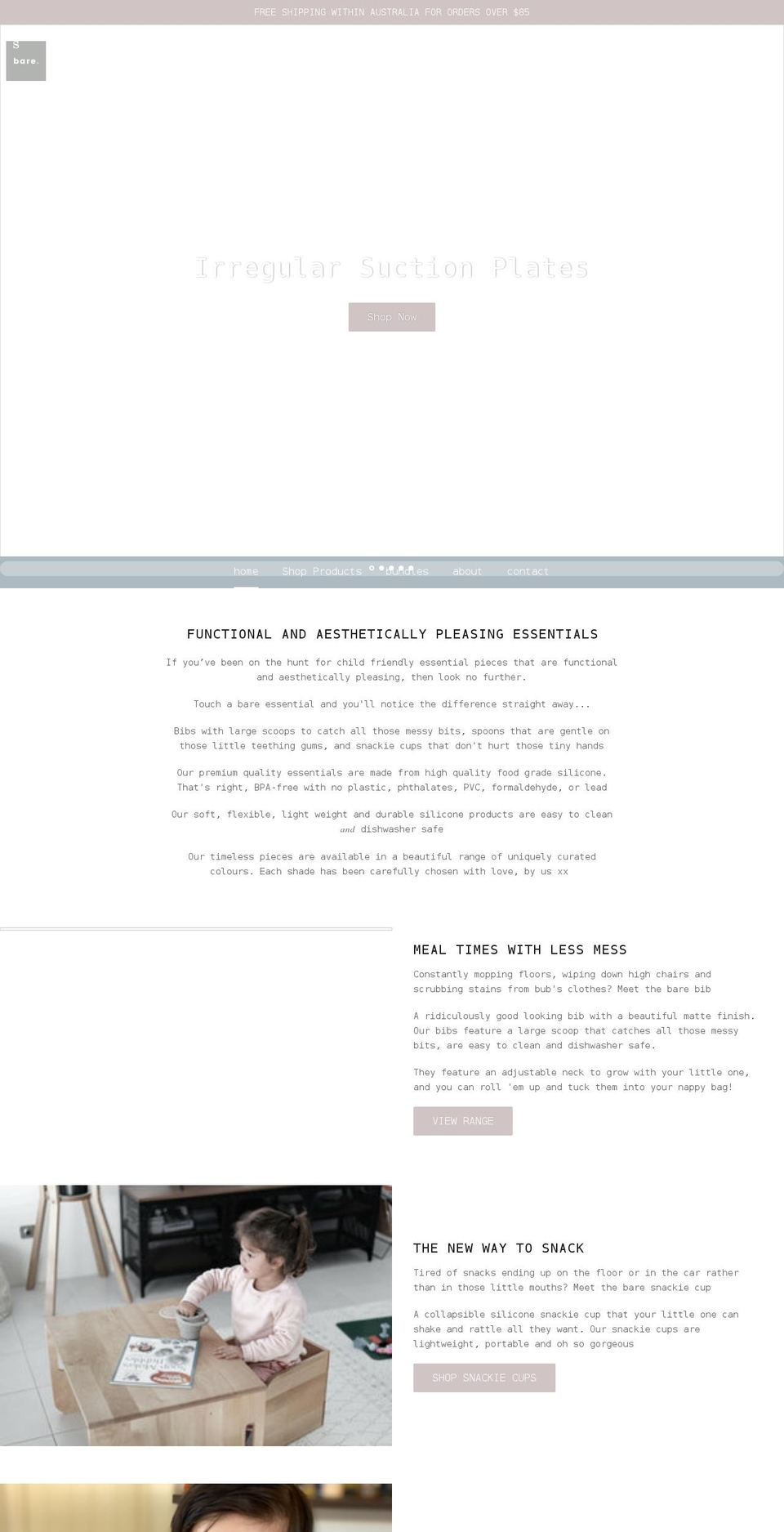 barethelabel.com.au shopify website screenshot