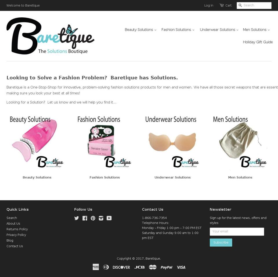 baretique.com shopify website screenshot
