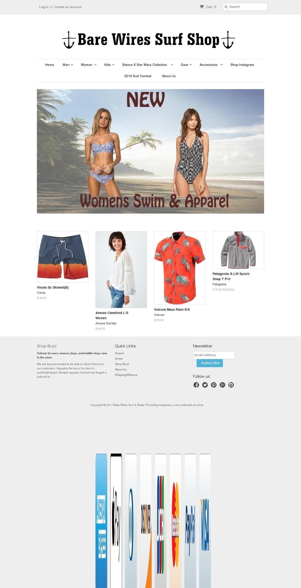 Atlantic Shopify theme site example barewiresurfshop.com