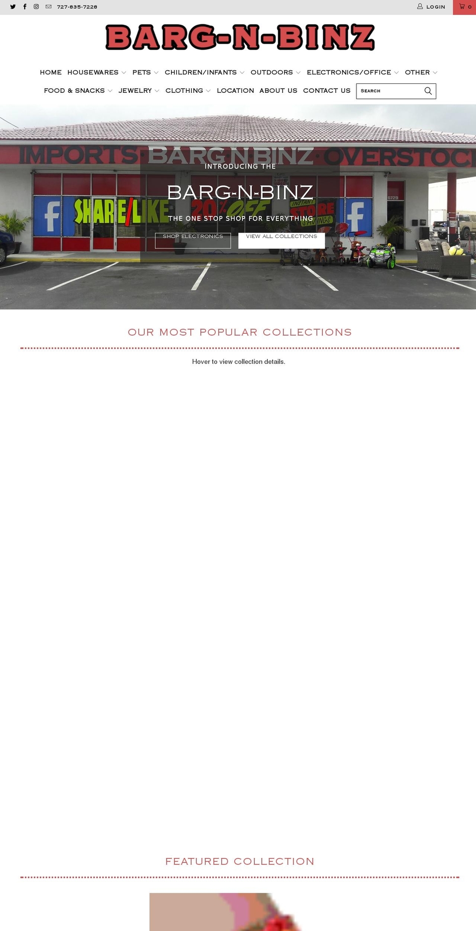 barg-n-binz.com shopify website screenshot