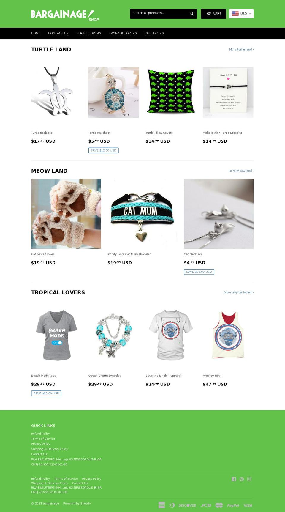 bargainage.net shopify website screenshot