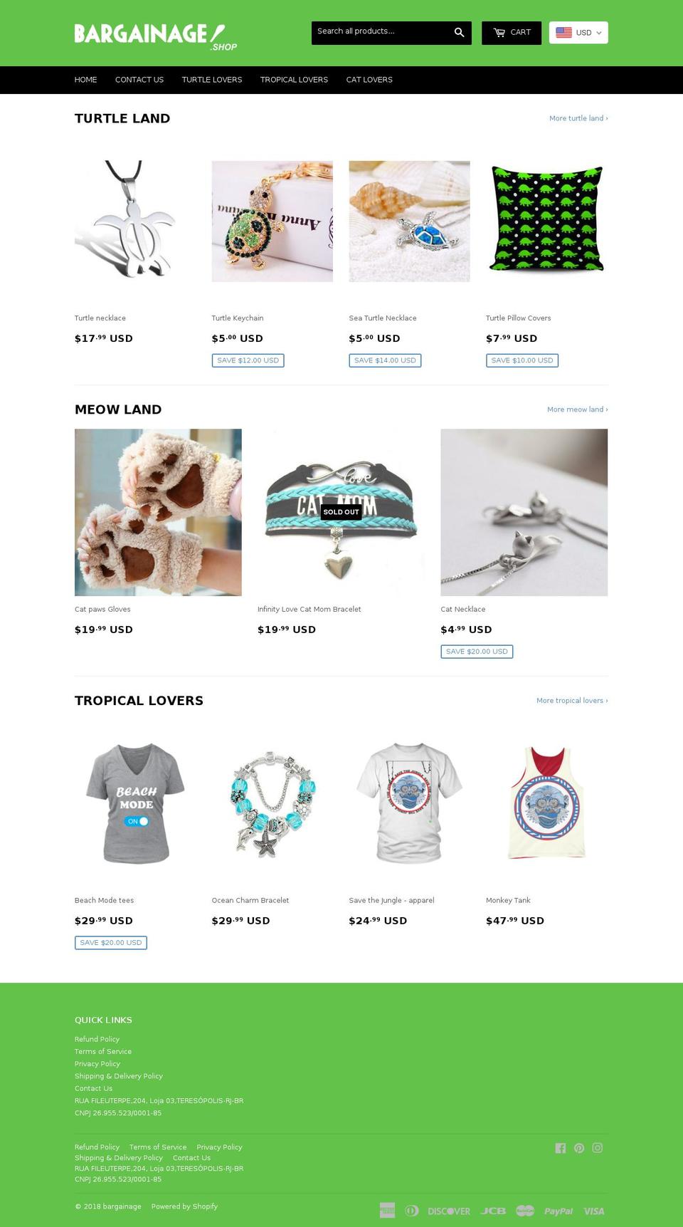 bargainage.shop shopify website screenshot