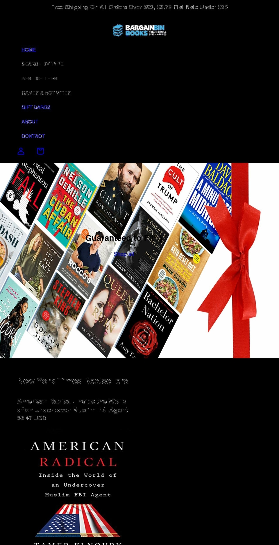 bargainbinbooks.com shopify website screenshot
