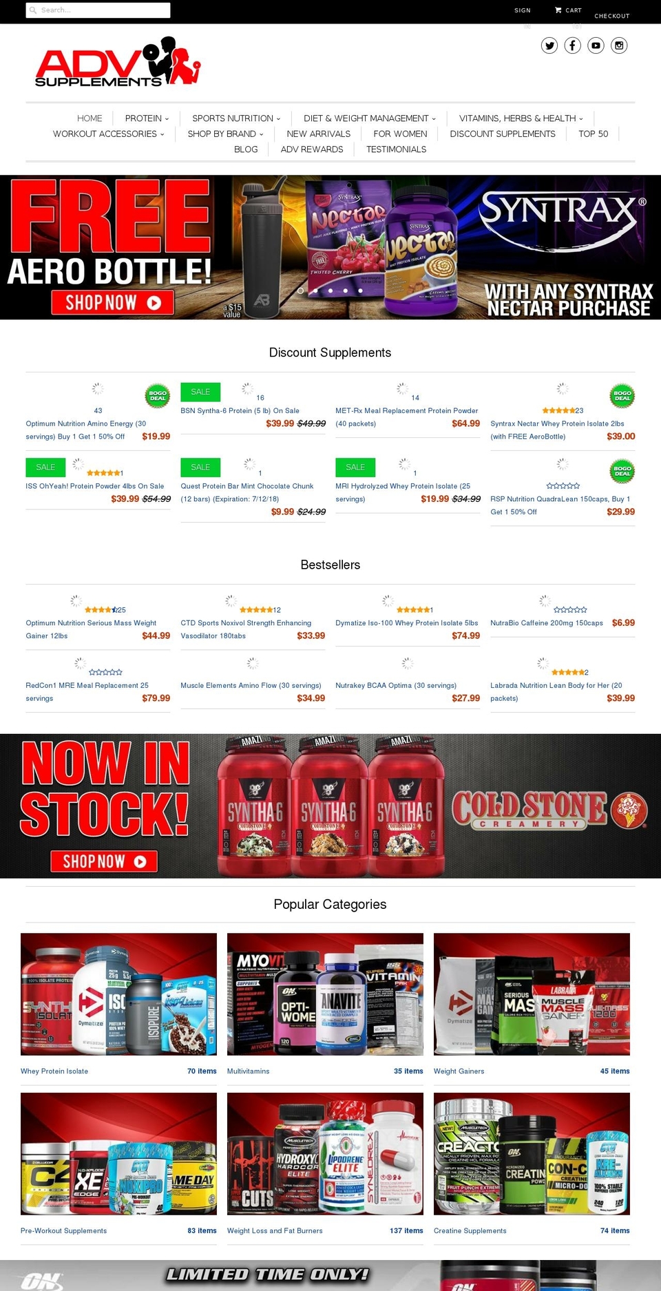 bargainbinsupplements.com — Shopify storefront screenshot