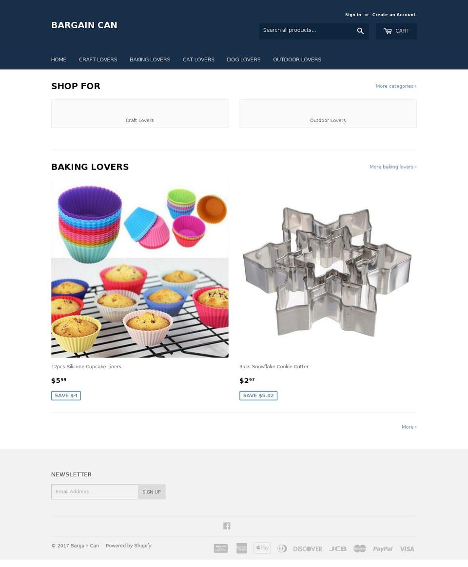 bargaincan.com shopify website screenshot