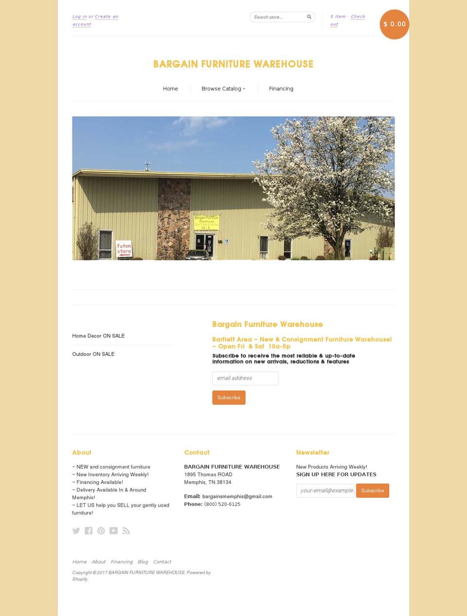 bargainfurniturememphis.com shopify website screenshot