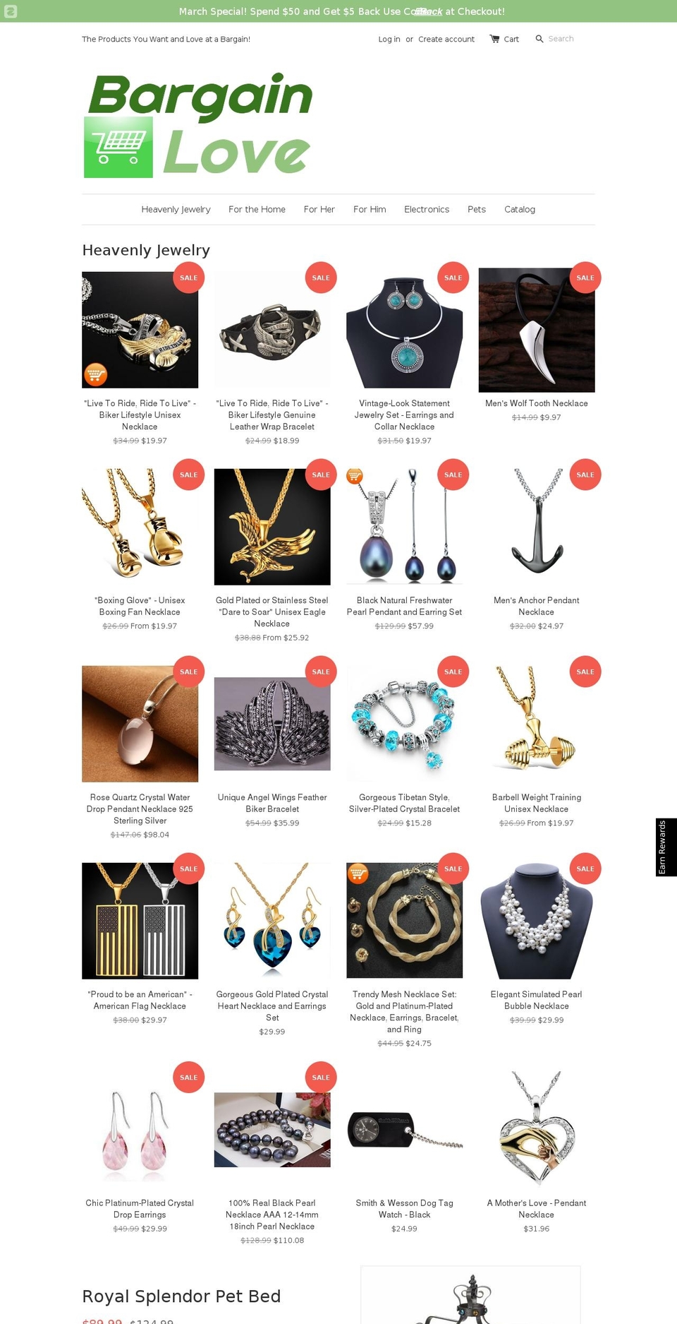 bargainlove.com shopify website screenshot