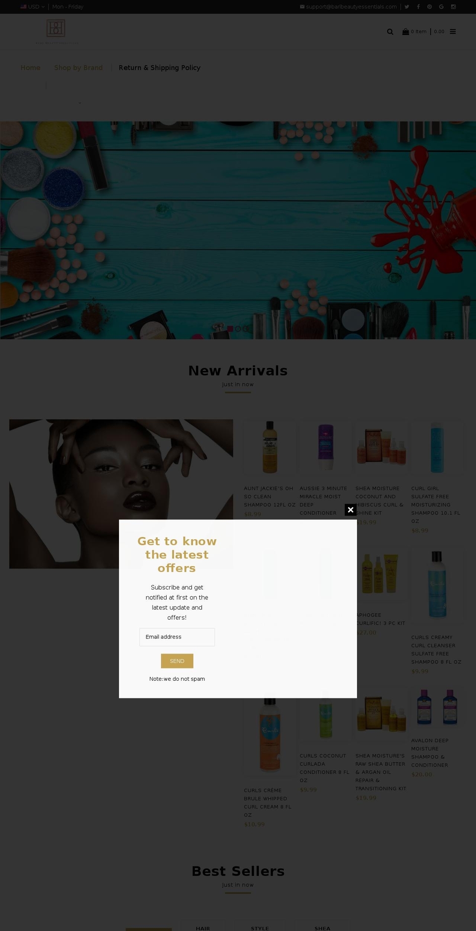 home-v1 Shopify theme site example baribeautyessentials.com