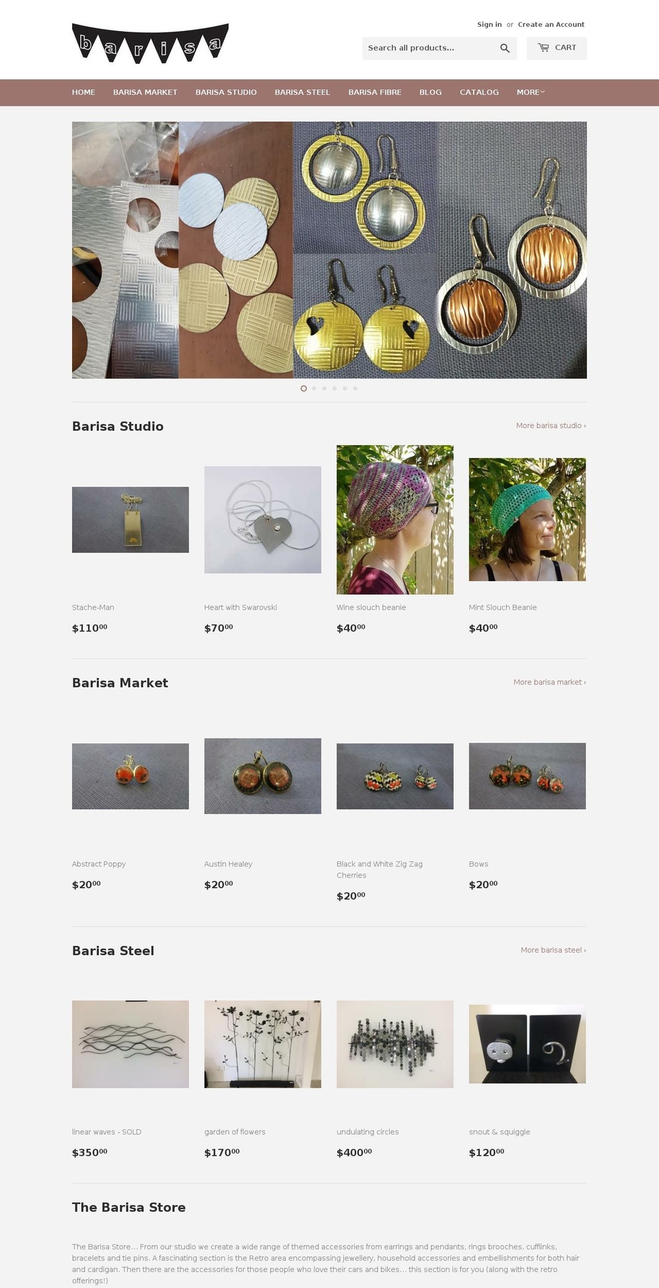 barisa.co.nz shopify website screenshot