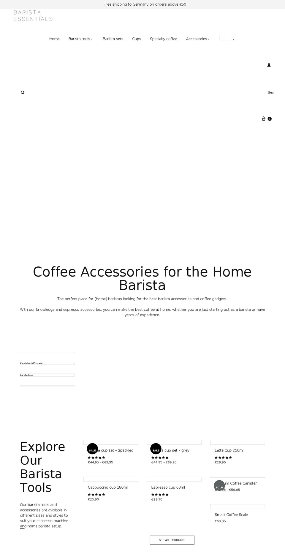 barista-essentials.com — Shopify storefront screenshot