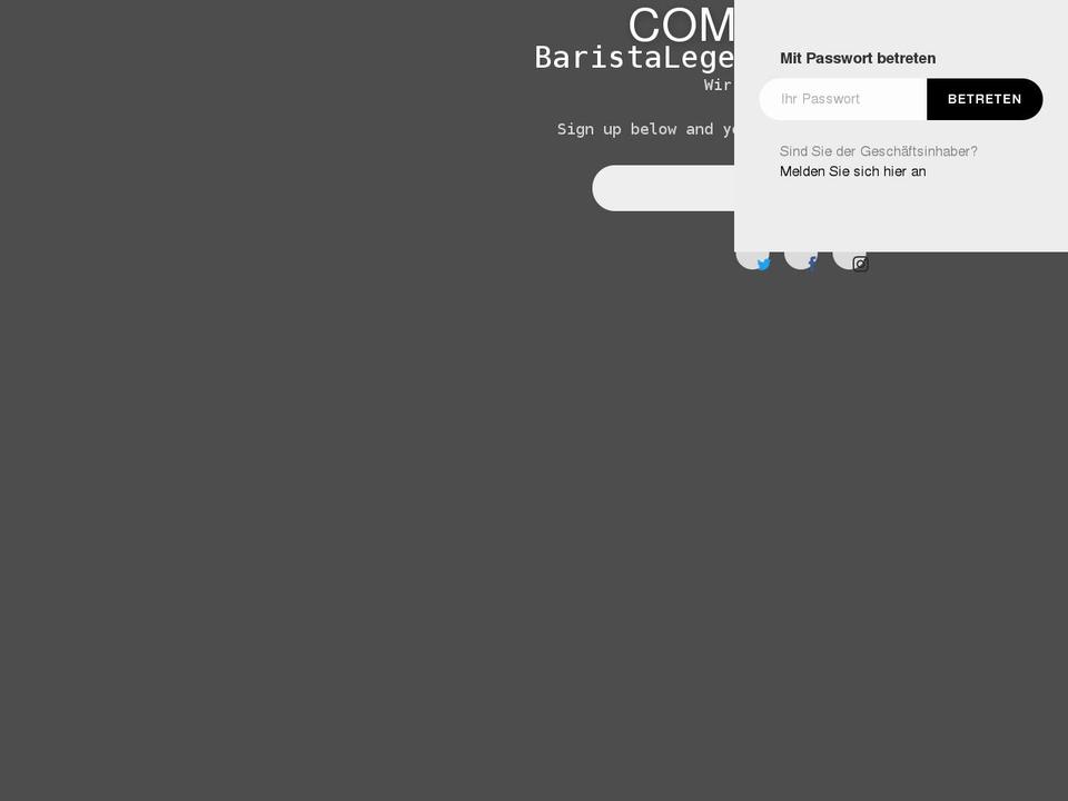baristalegends.com shopify website screenshot