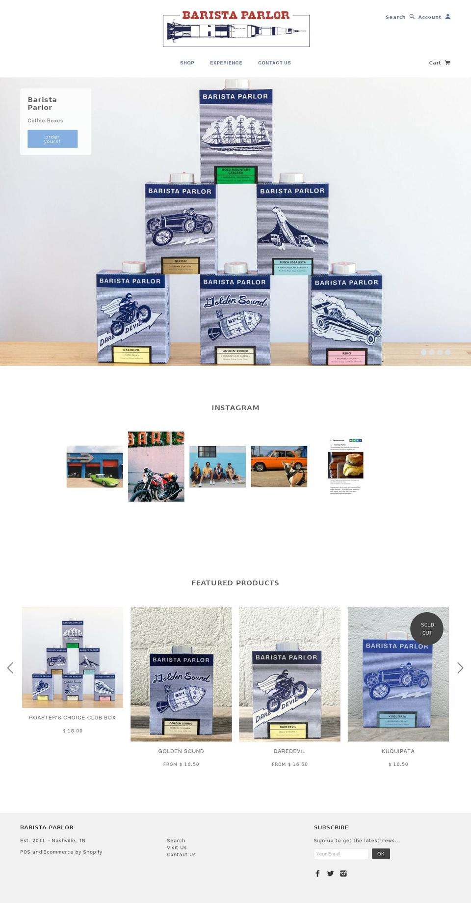 baristaparlour.com — Shopify storefront screenshot