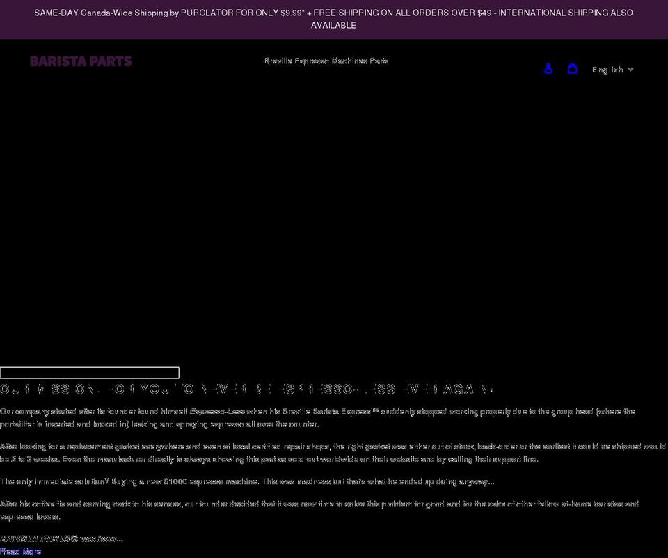 baristaparts.ca shopify website screenshot