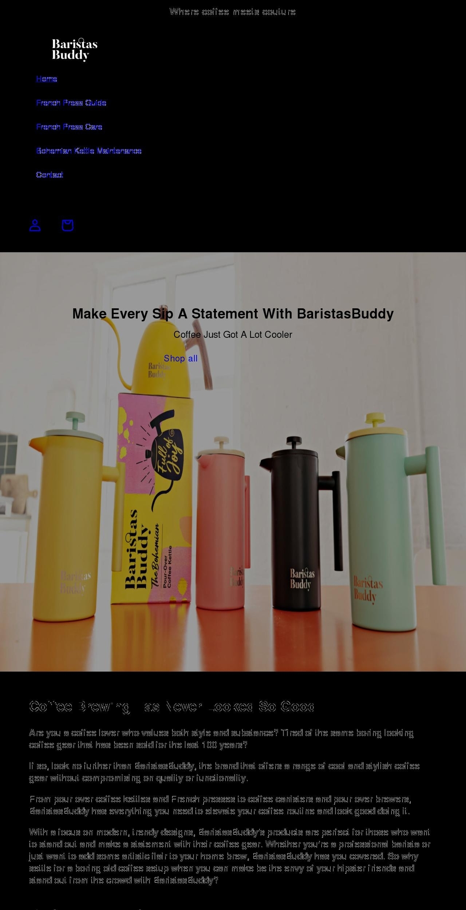 baristasbuddy.com shopify website screenshot
