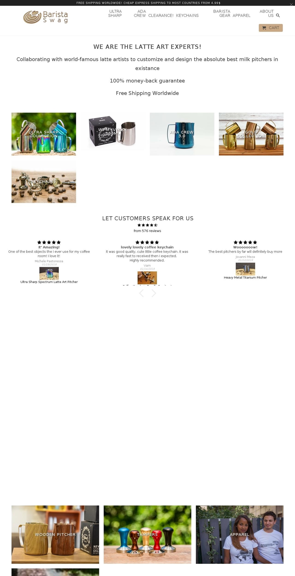 baristaswag.com shopify website screenshot