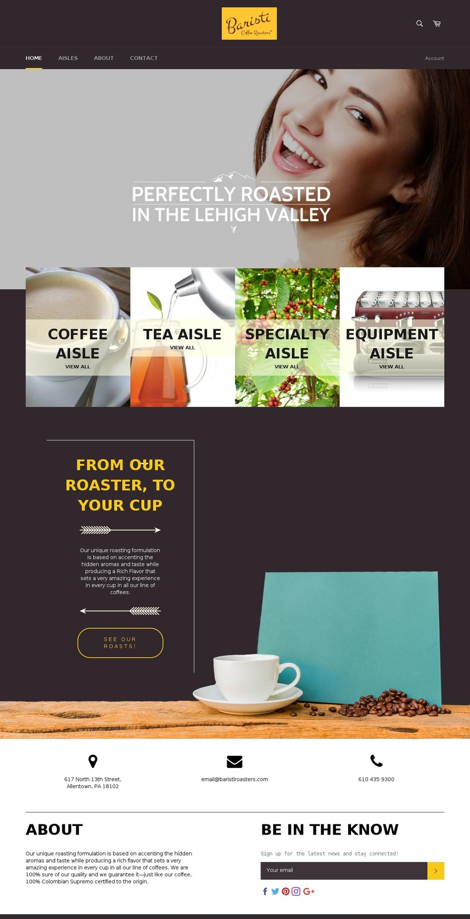 baristiroasters.com shopify website screenshot