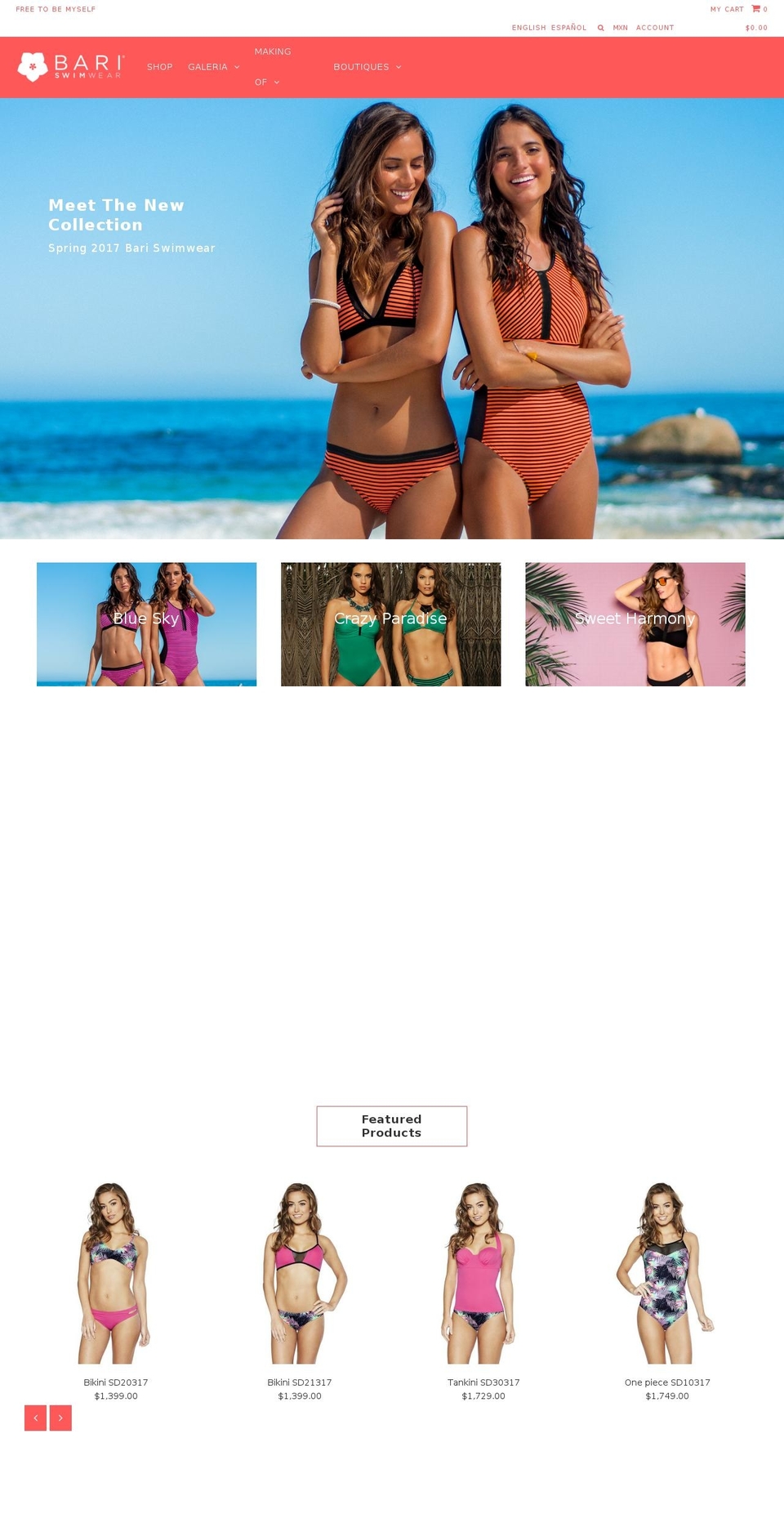 bariswimwear.com shopify website screenshot