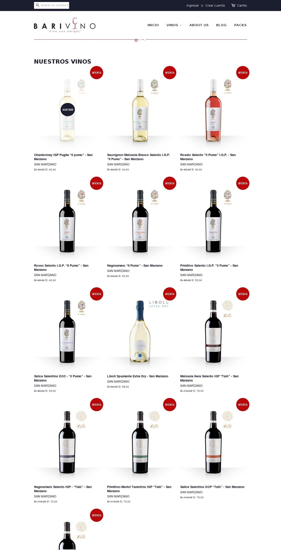 barivino.com — Shopify storefront screenshot
