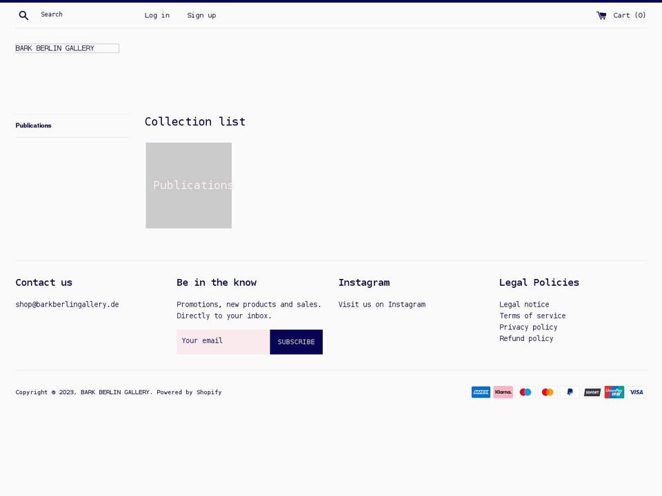 bark-berlin-gallery.myshopify.com shopify website screenshot