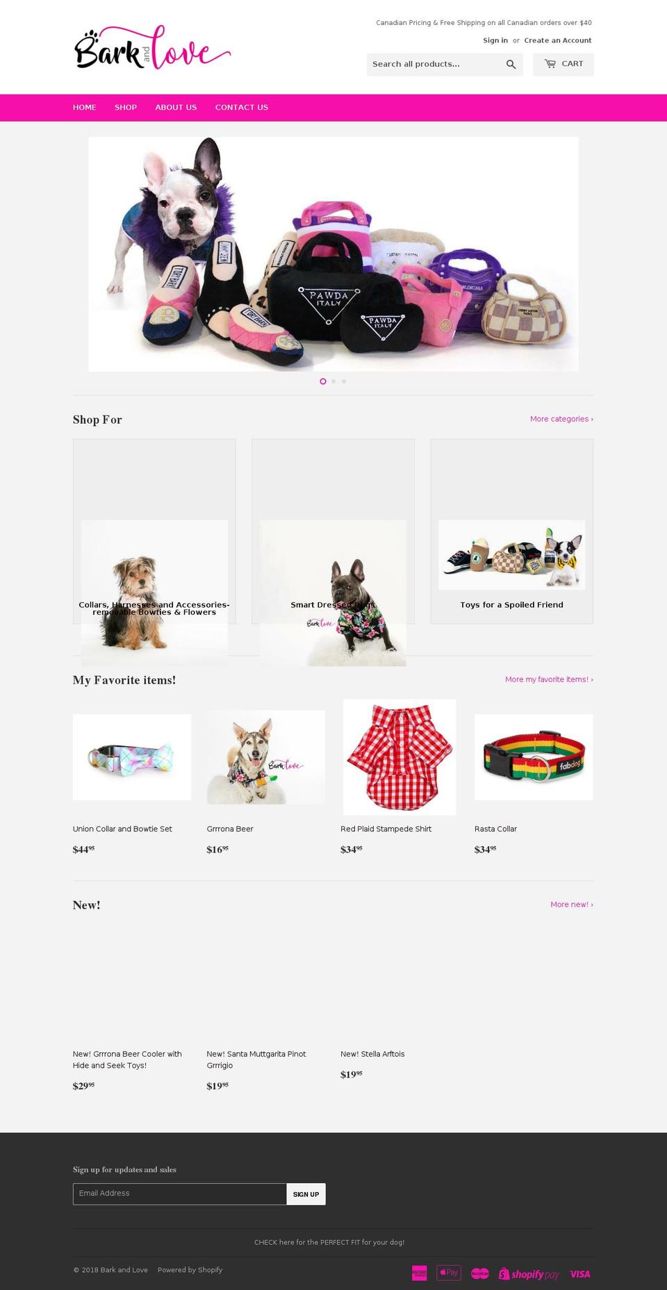 barkandlove.com — Shopify storefront screenshot