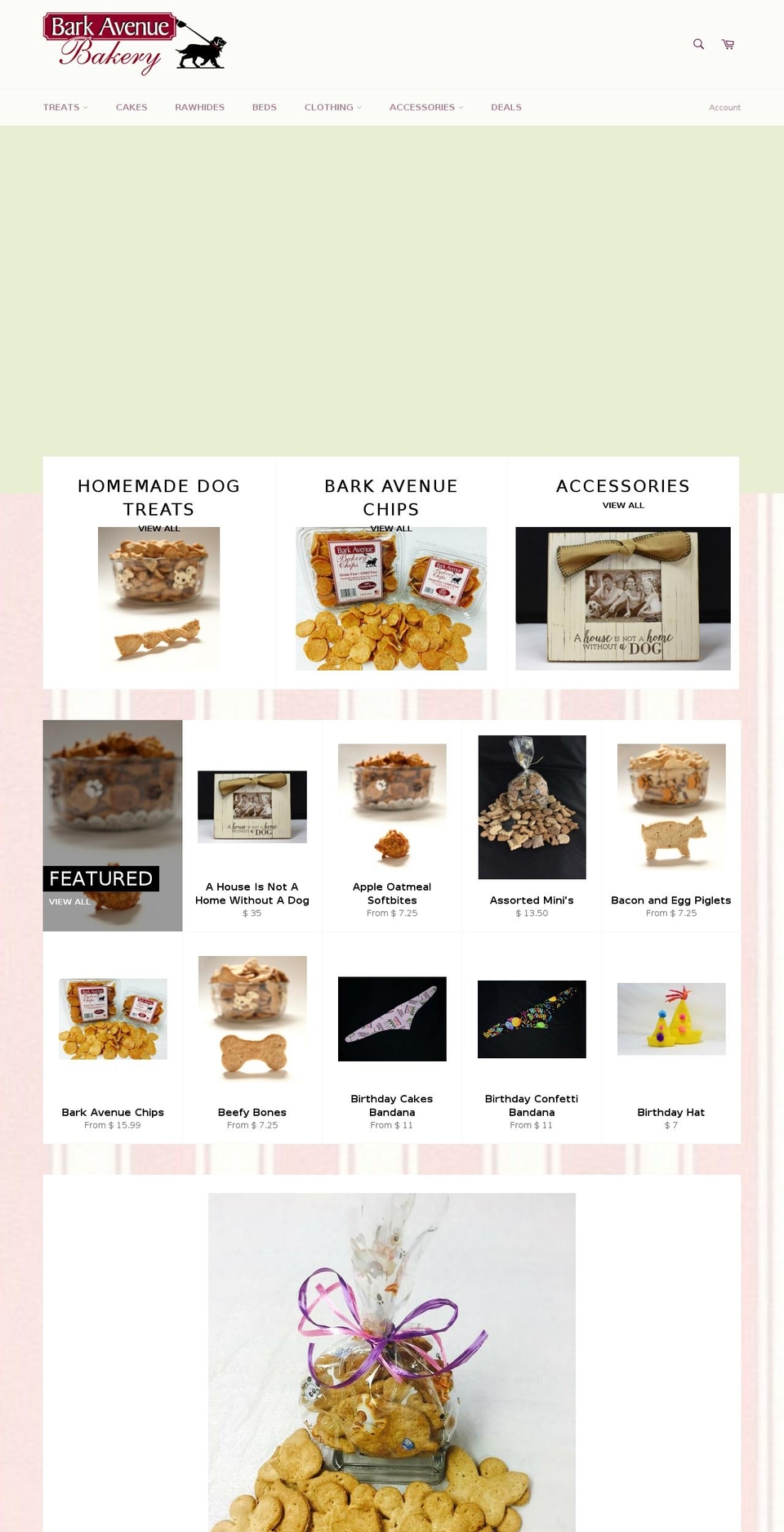 barkavenuebakery.com shopify website screenshot