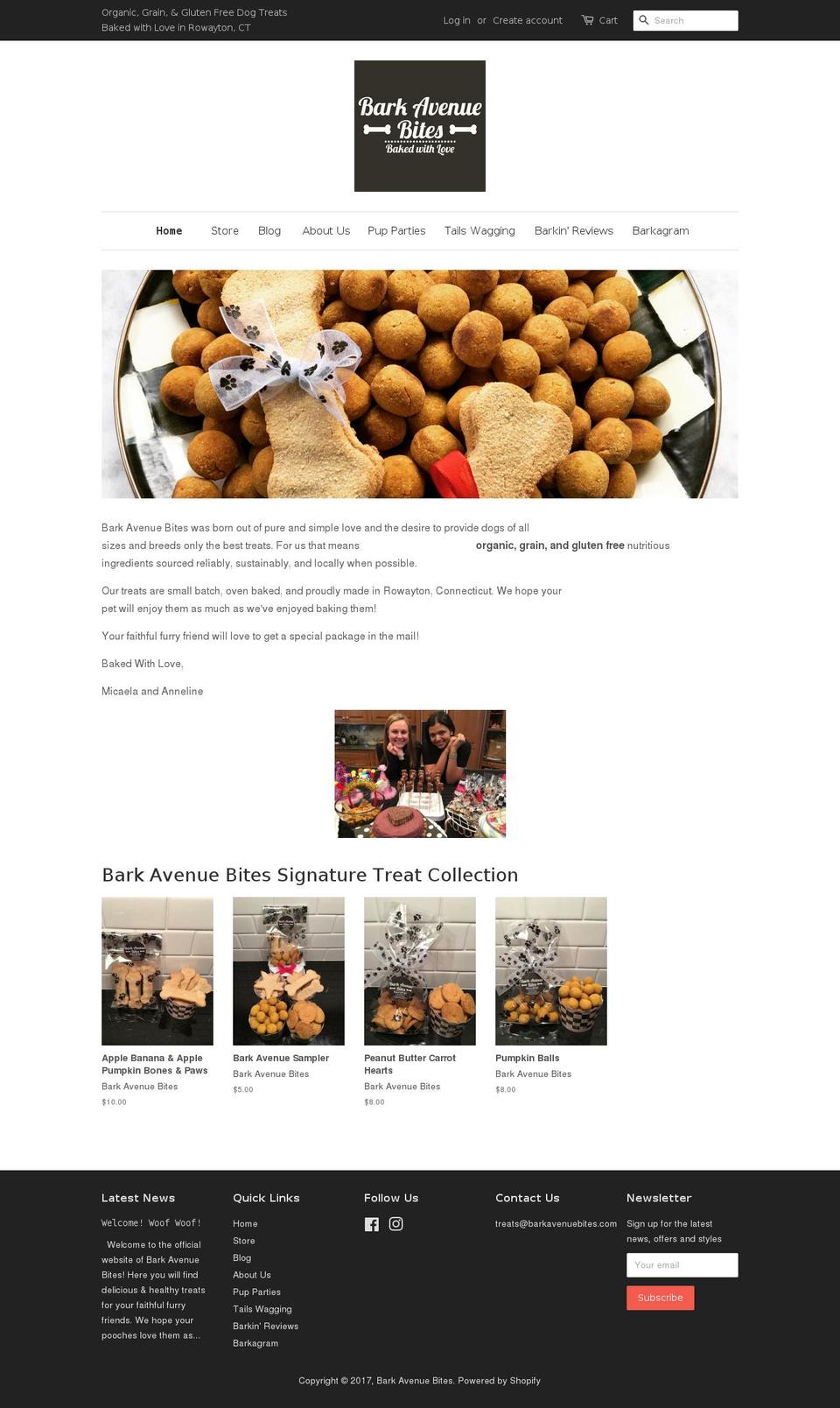 barkavenuebites.com shopify website screenshot