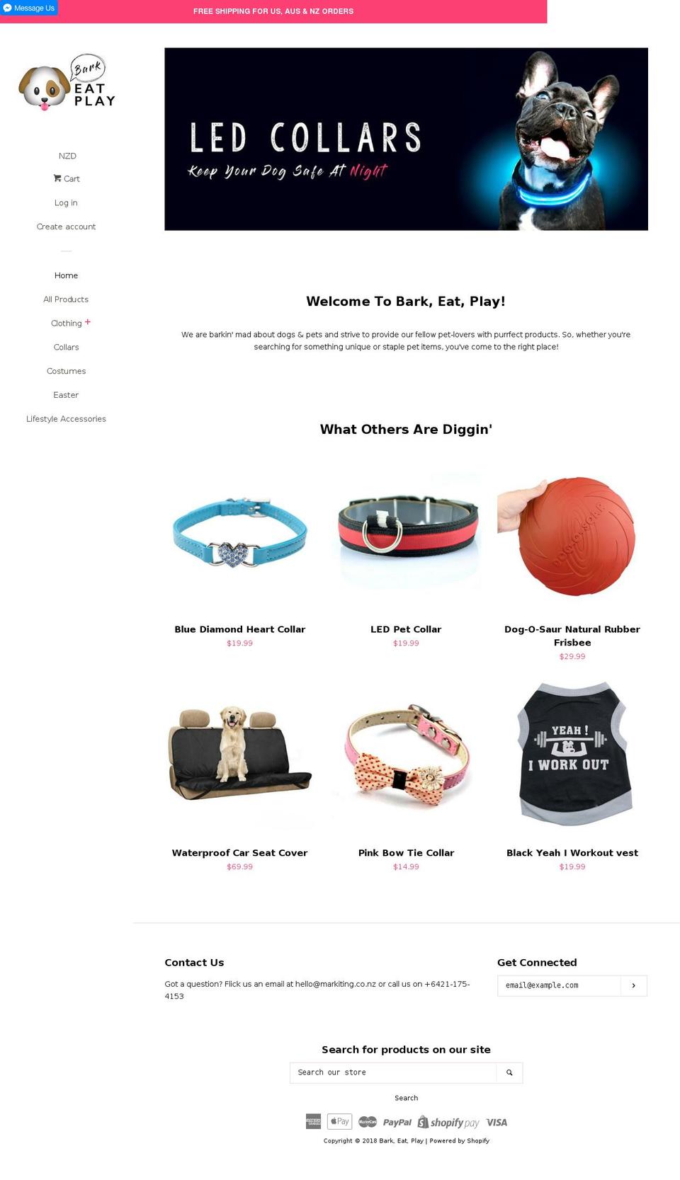 barkeatplay.com — Shopify storefront screenshot