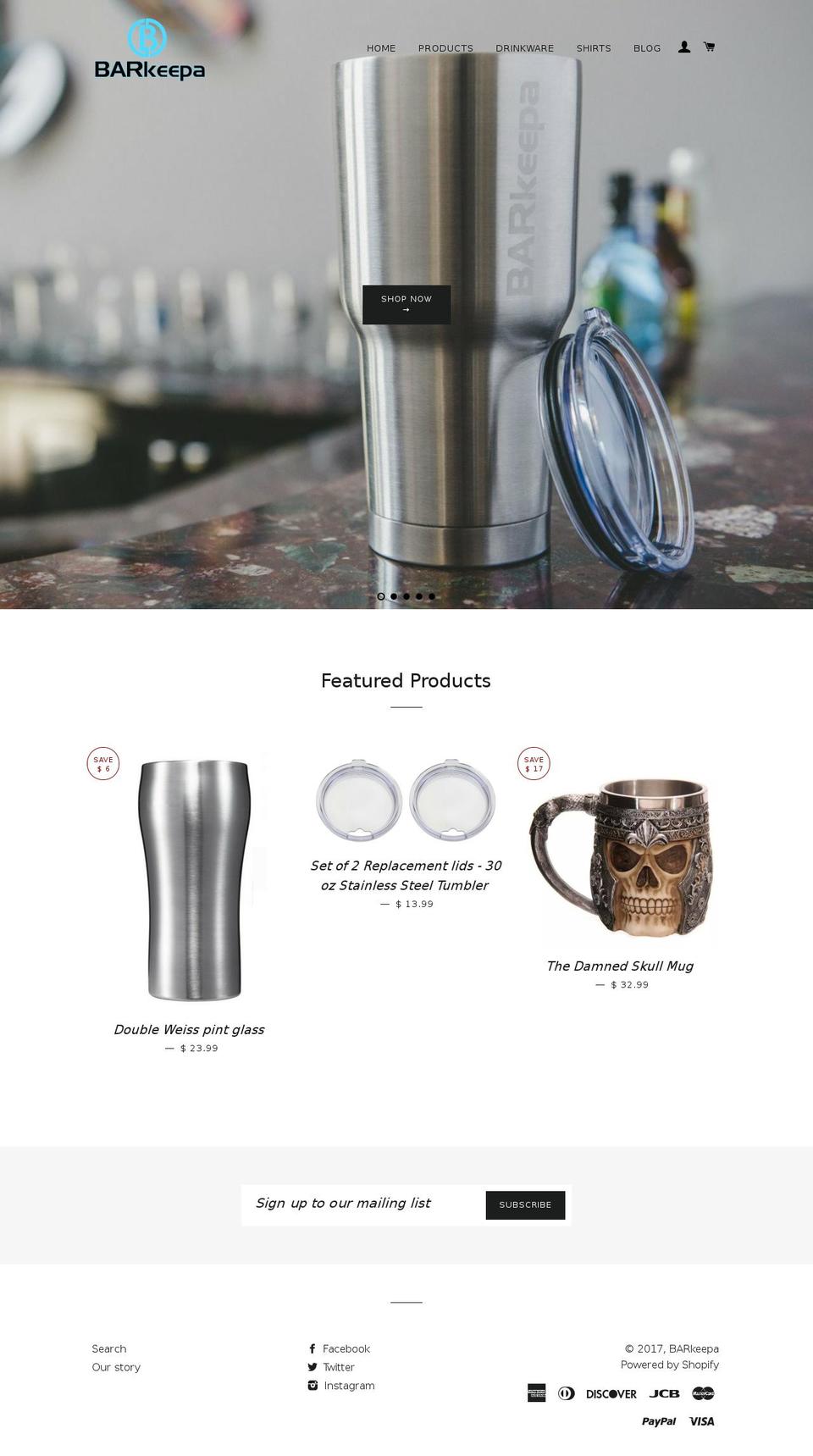 barkeepa.com shopify website screenshot