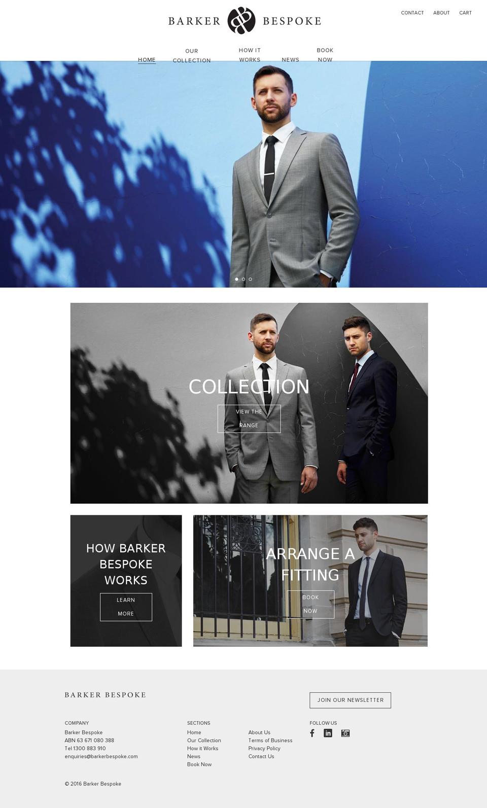 barkerbespoke.com shopify website screenshot