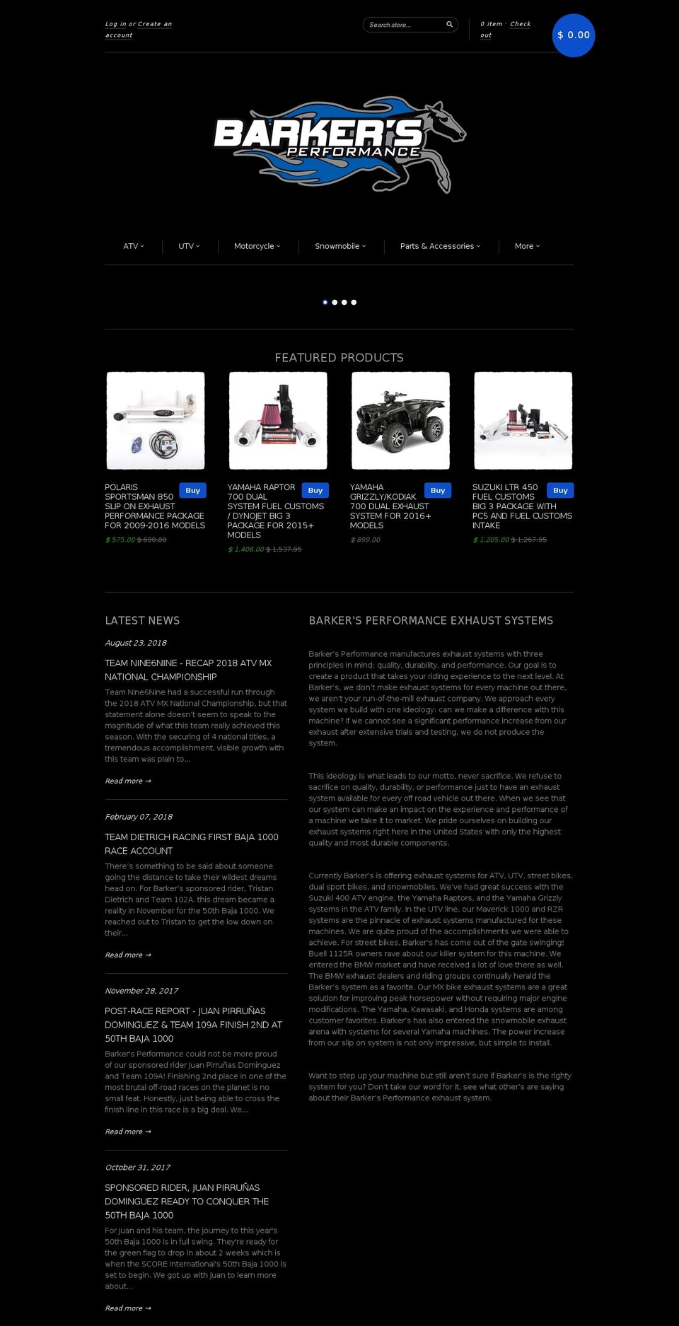 barkerperformance.net shopify website screenshot