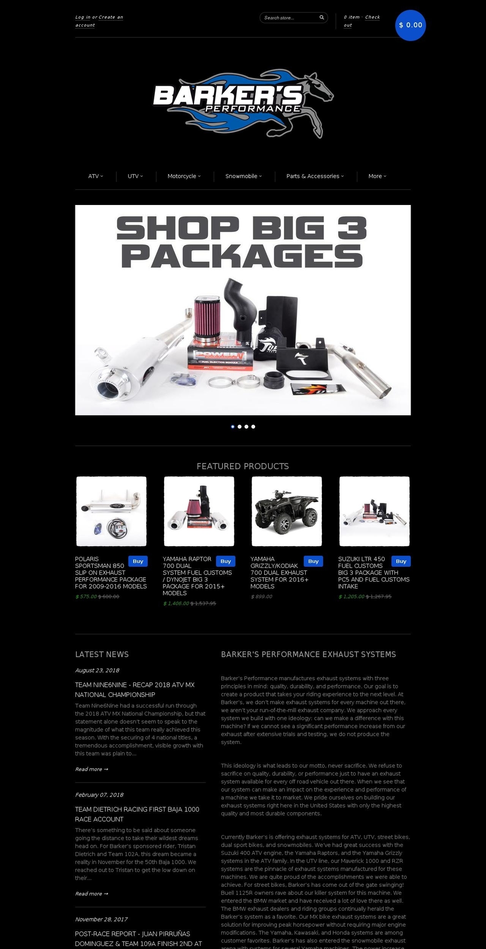 barkersperformance.info shopify website screenshot