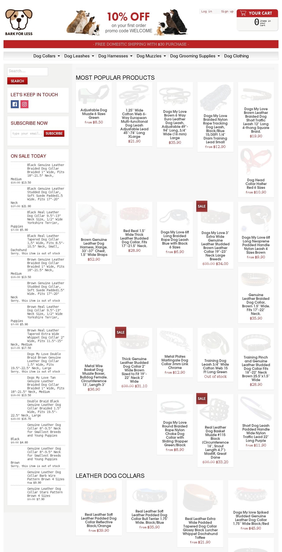 barkforless.com shopify website screenshot