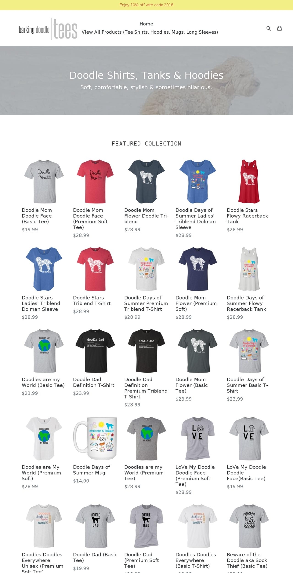 barkingdoodle.com shopify website screenshot