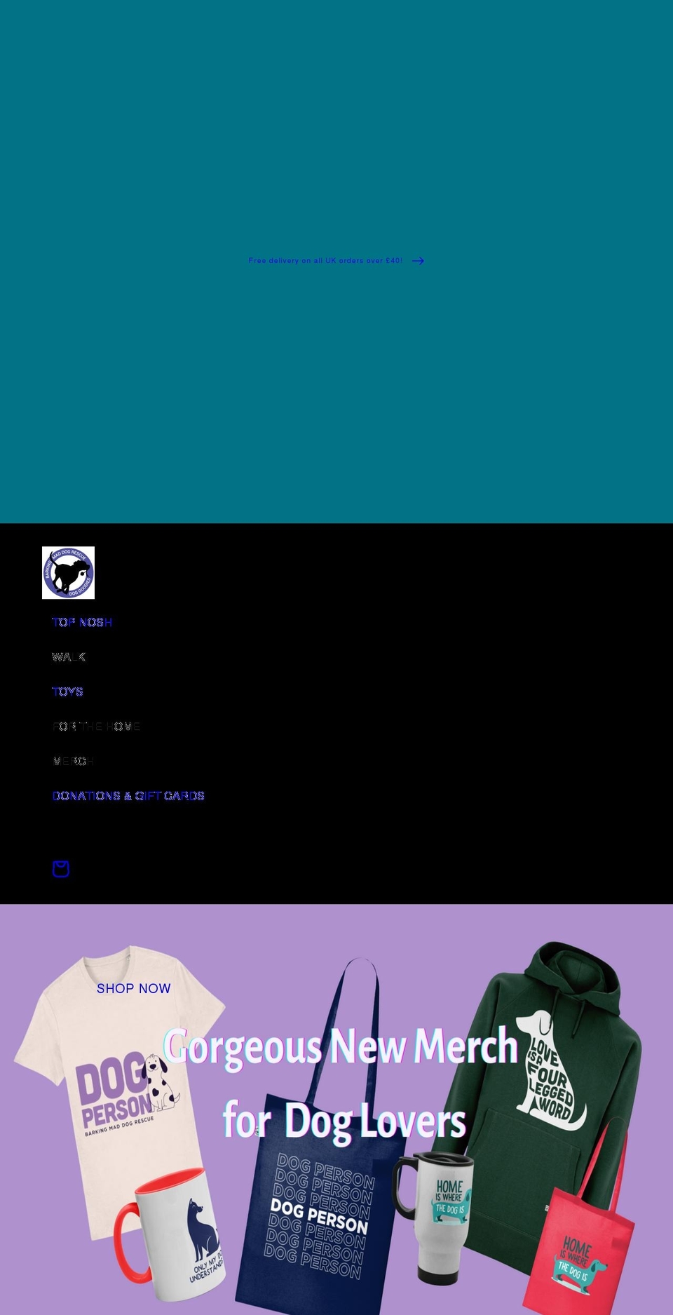 barkingmaddoggoodies.co.uk shopify website screenshot