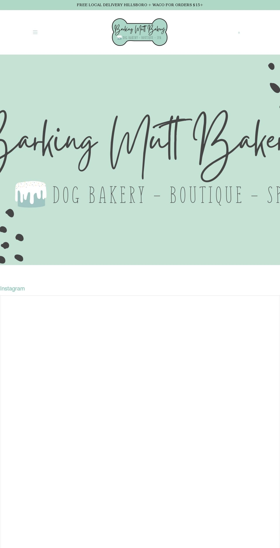 barkingmuttbakery.com shopify website screenshot