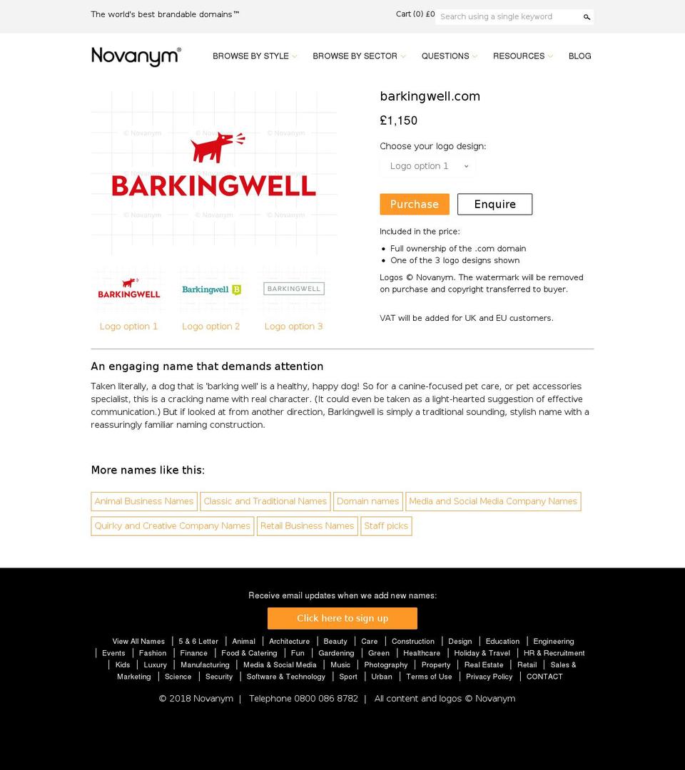 barkingwell.com — Shopify storefront screenshot