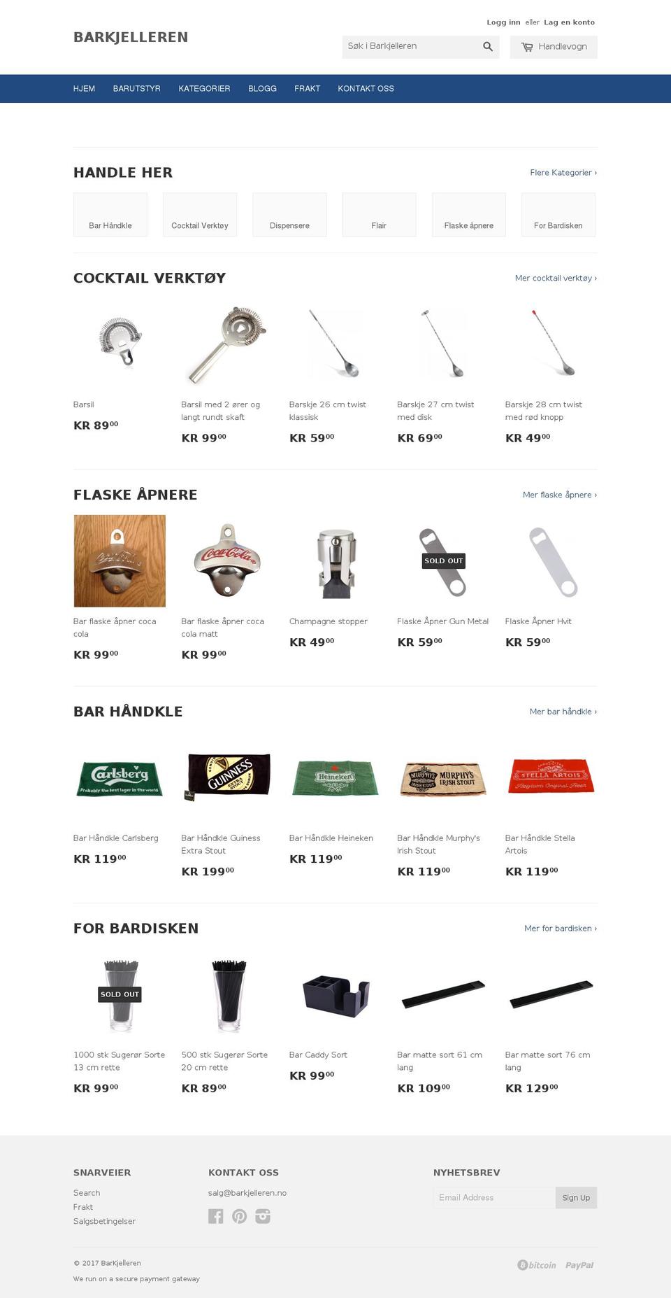 barkjelleren.com shopify website screenshot