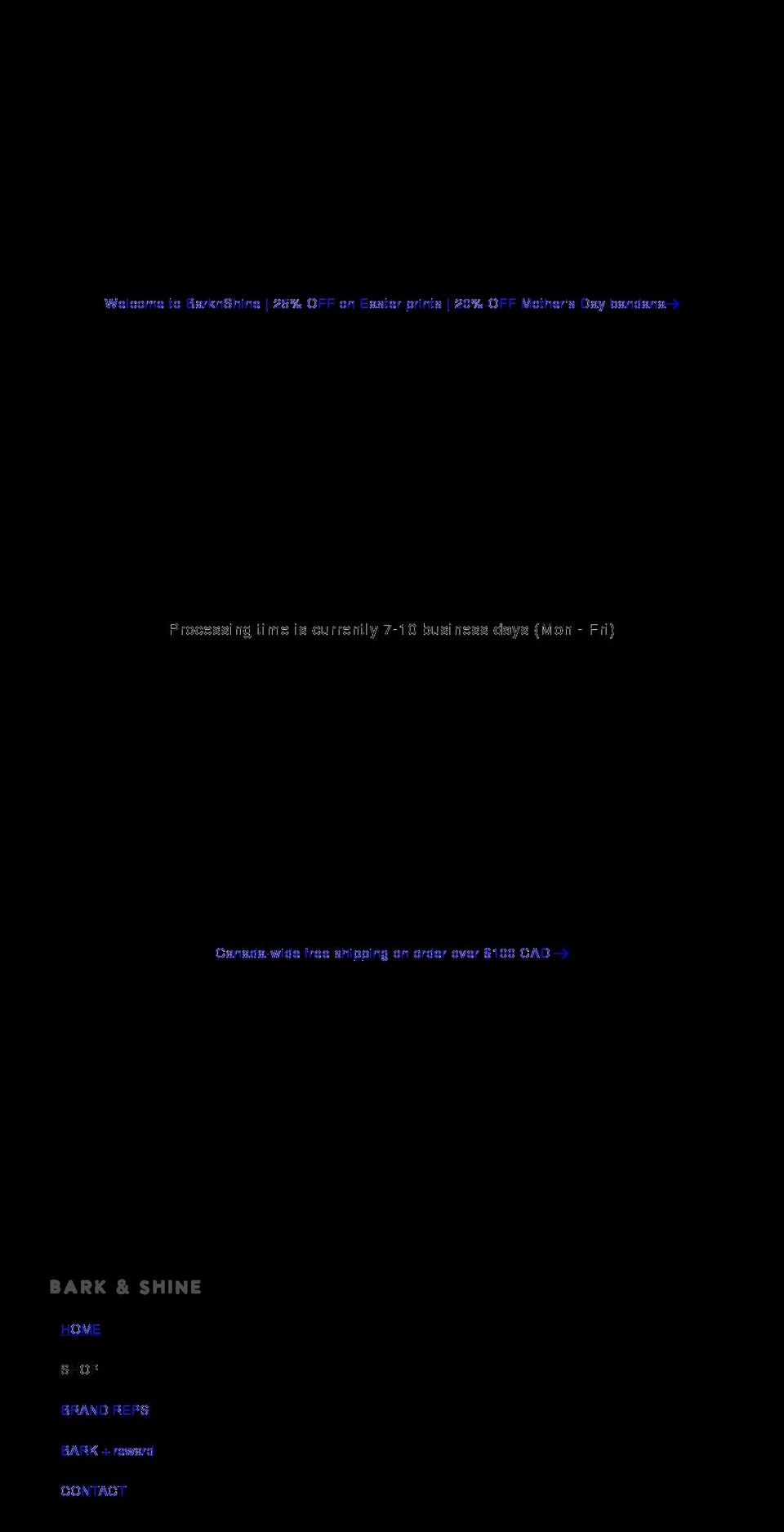 barknshine.com shopify website screenshot