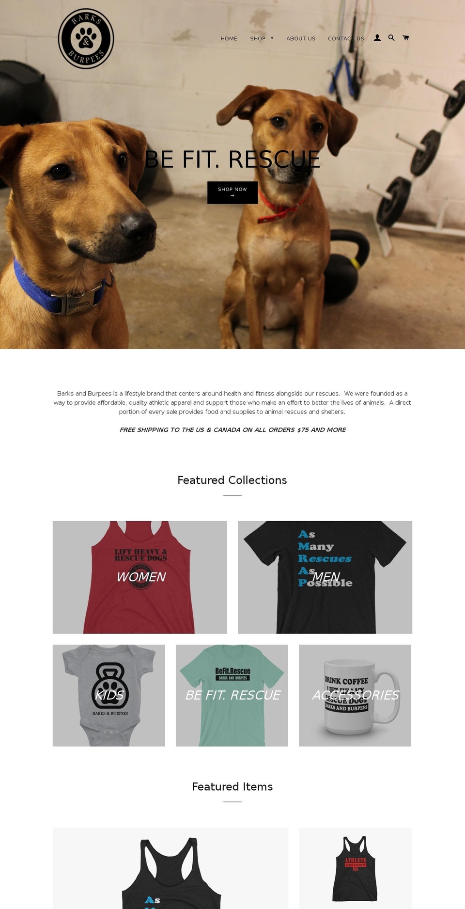 barksandburpees.com — Shopify storefront screenshot