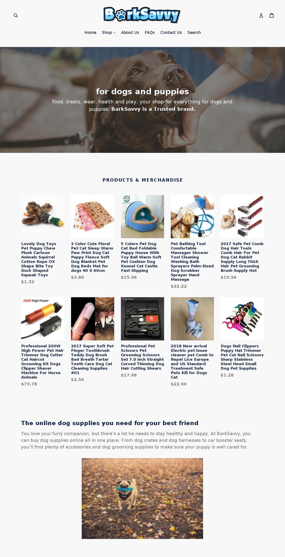 barksavvy.com — Shopify storefront screenshot