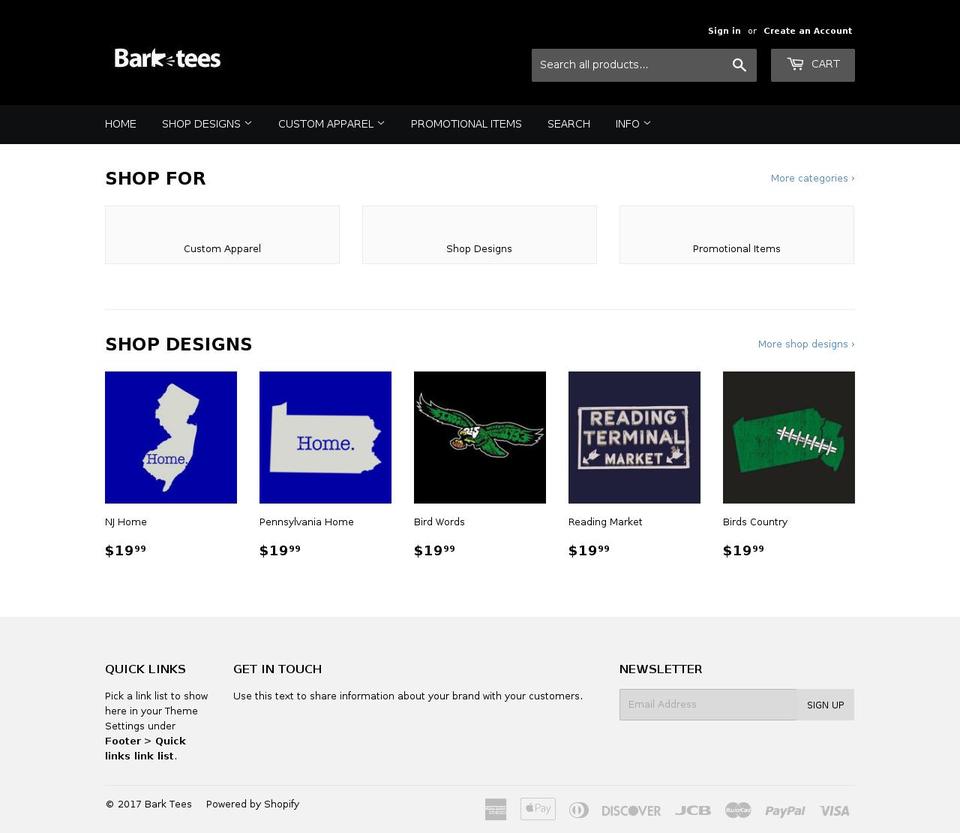 barktees.com shopify website screenshot
