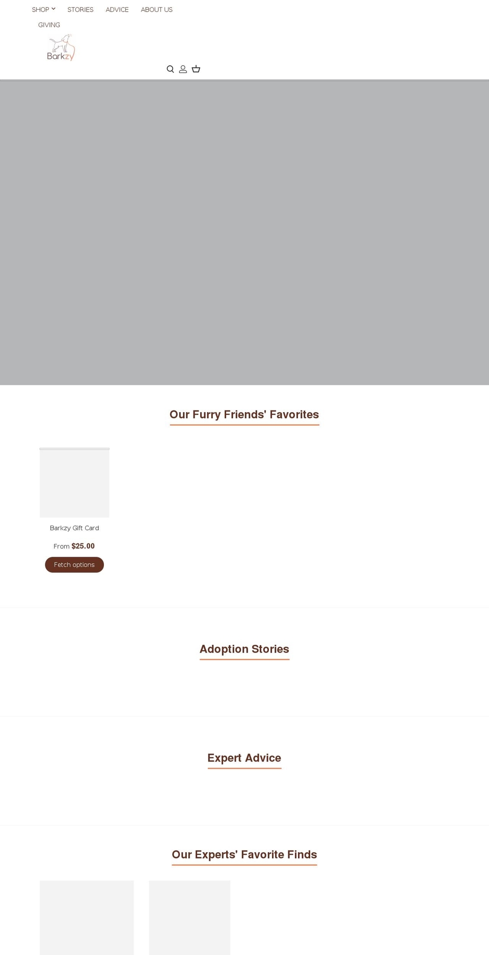 barkzy.com shopify website screenshot