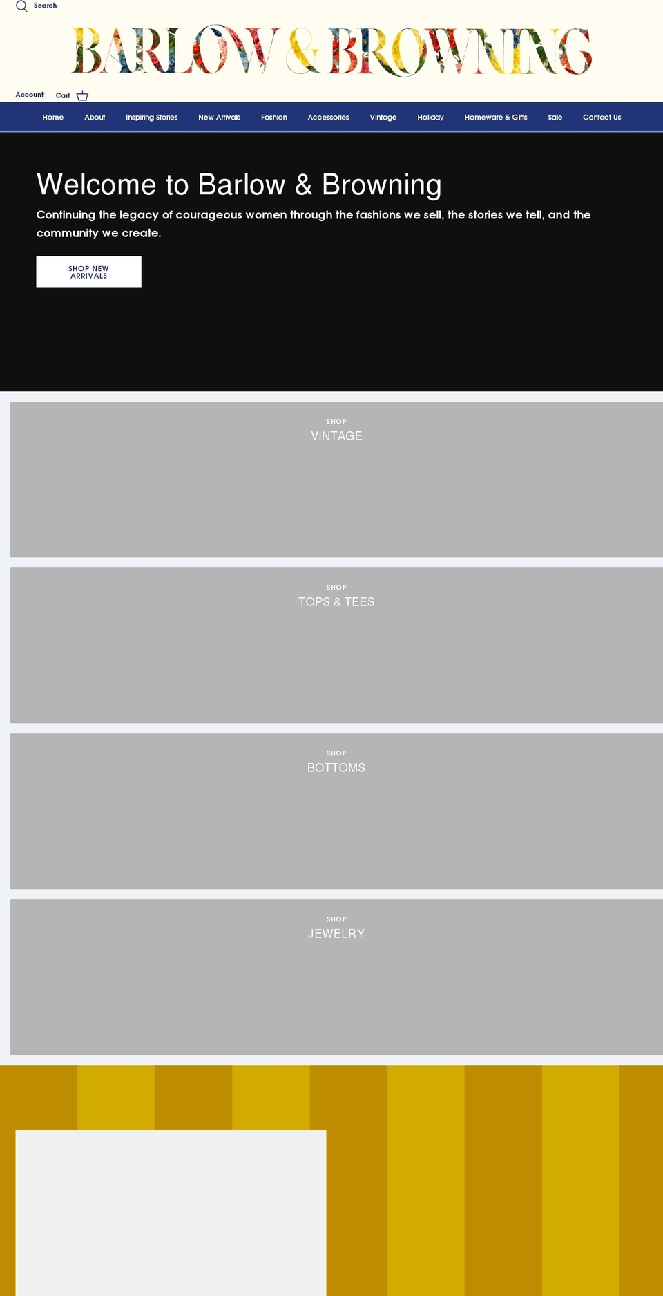 barlowandbrowning.com shopify website screenshot