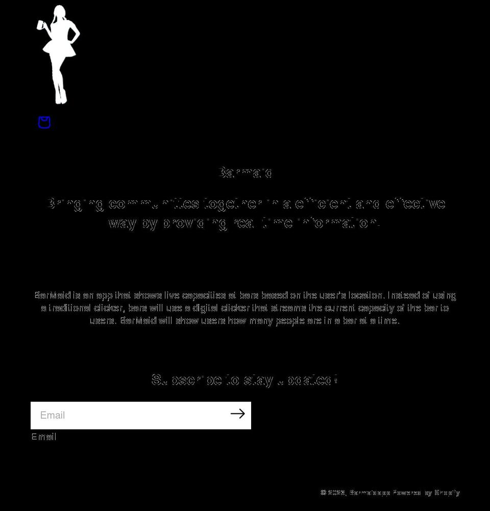 barmaidapp.com shopify website screenshot