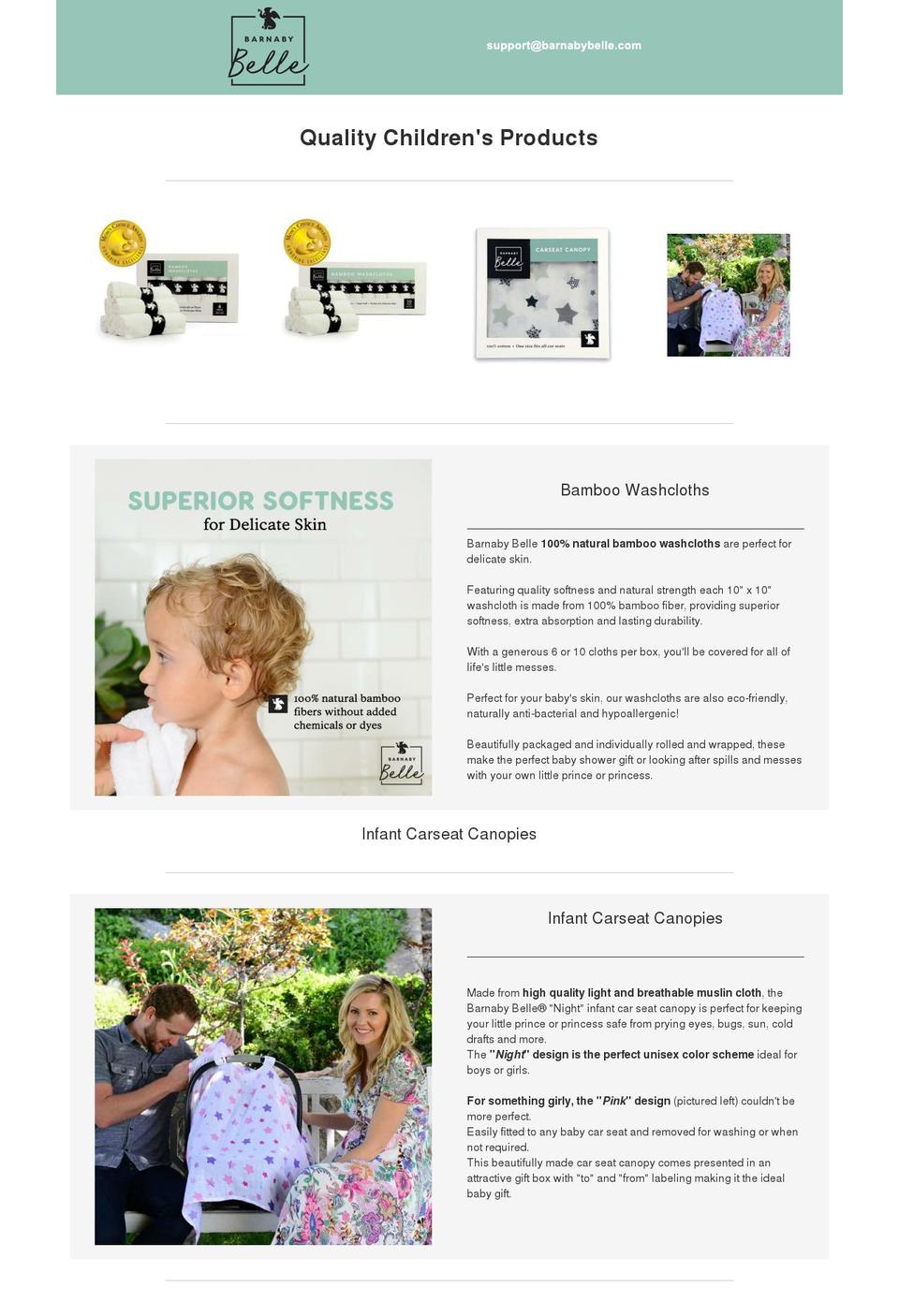 barnabybelle.com — Shopify storefront screenshot