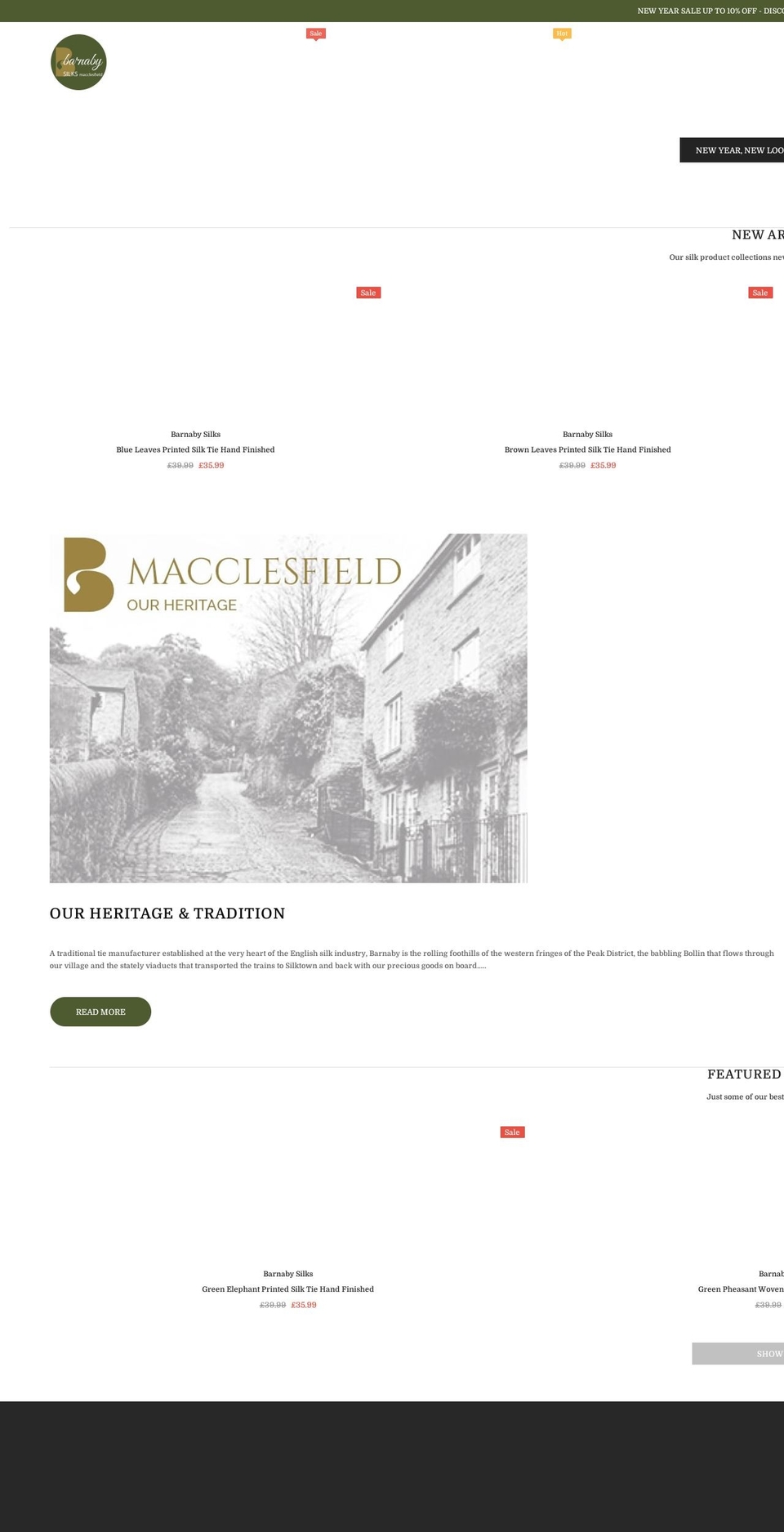 barnabysilks.com shopify website screenshot