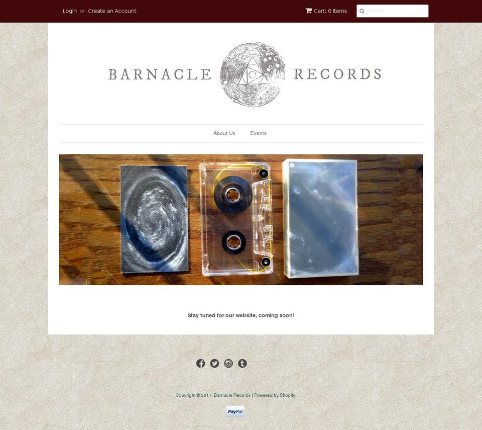 barnaclerecords.com shopify website screenshot