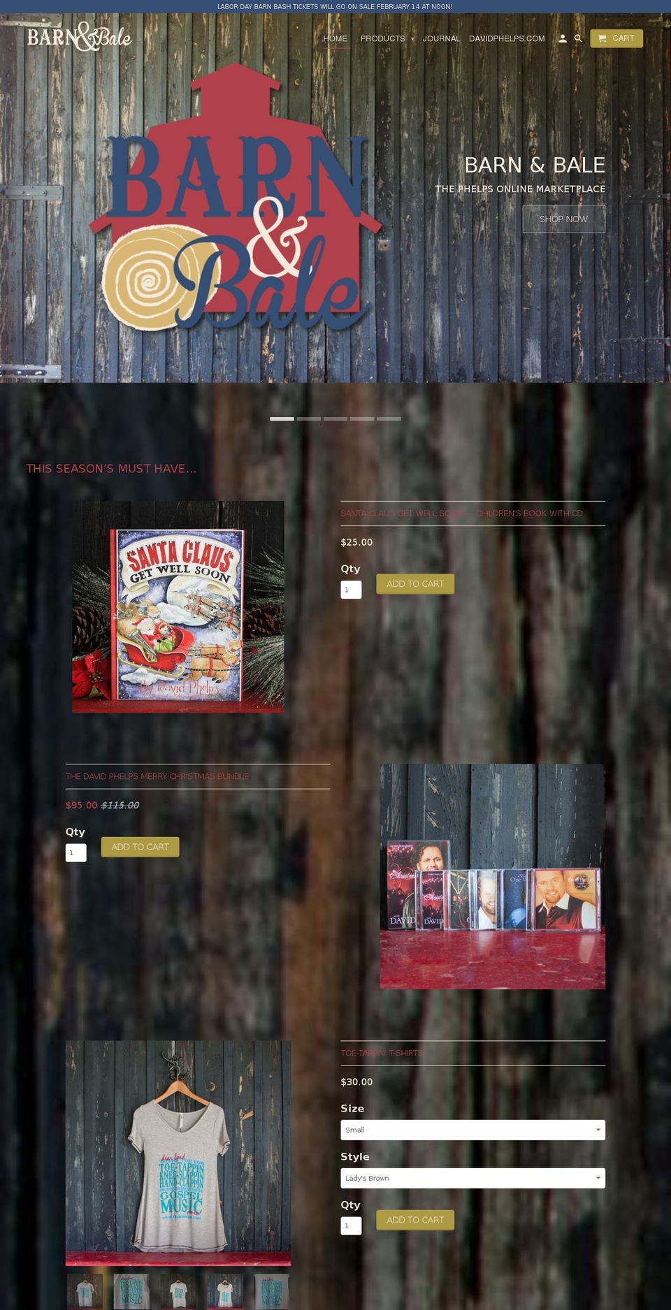 barnandbale.com shopify website screenshot